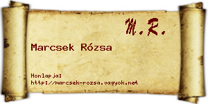 Marcsek Rózsa névjegykártya