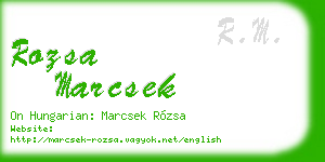 rozsa marcsek business card